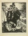 FRANK BRANGWYN (1867-1956). [WAR SCENES.] Group of 3 lithographs. Circa 1915. Sizes vary.